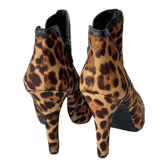 Gianni Bini Women's Leopard Fur Boots Ankle Bootie Comfort Platform Heels, Sz 7M - Picture 6 of 7